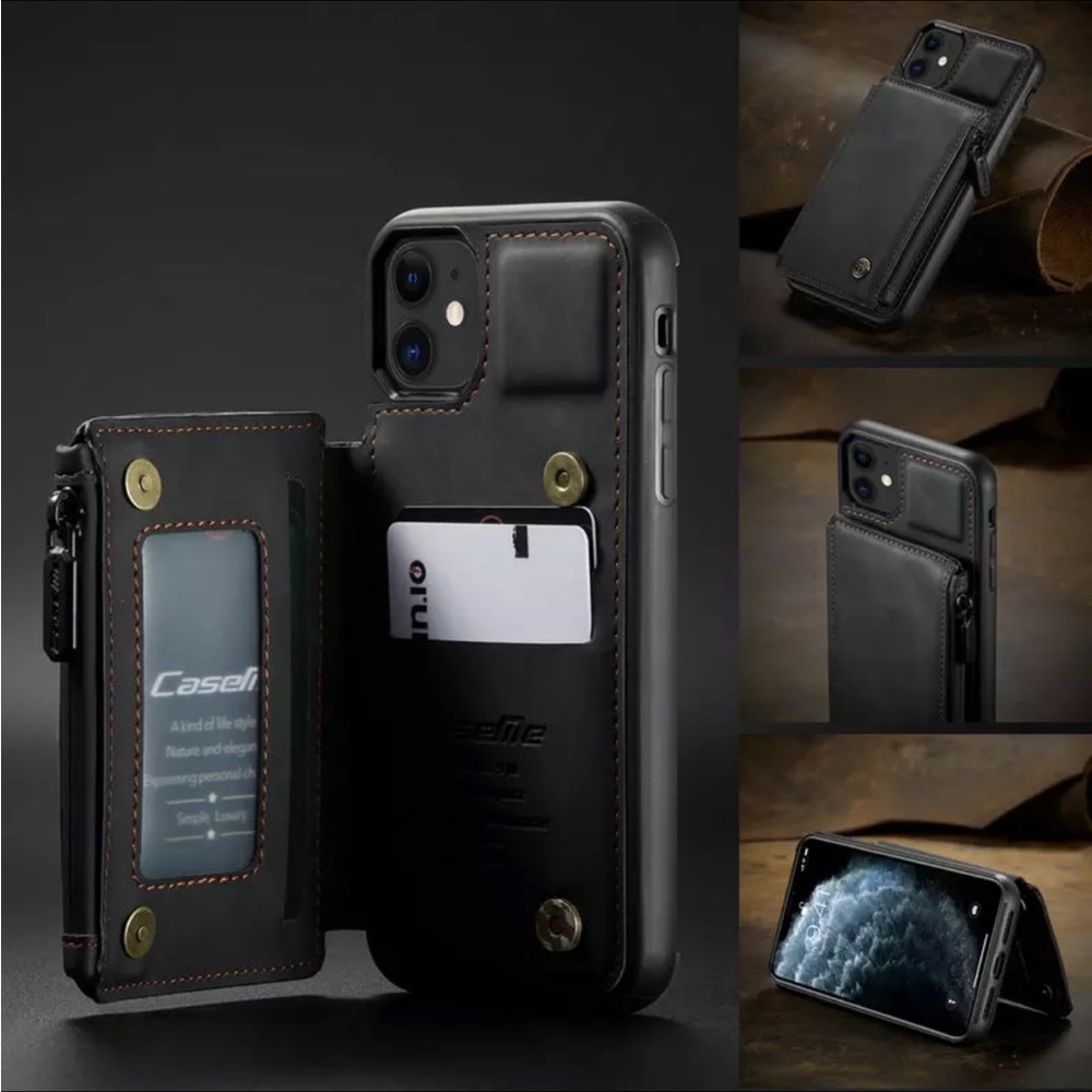 Caseme Black Leather Case for iPhone 11 Pro Max